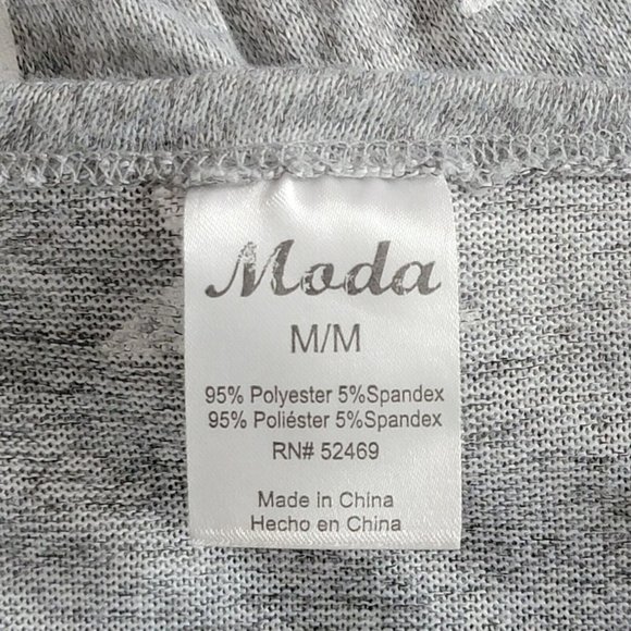 Moda Sweater Womens M Gray All Over Stars Print Pullover 3/4 Balloon Sleeve - Picture 6 of 8